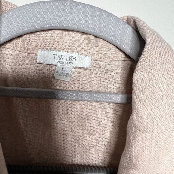 Tavik+ Womens Dress Large Button Front Tie Waist Midi Collared Linen Rayon Blend - Picture 11 of 15